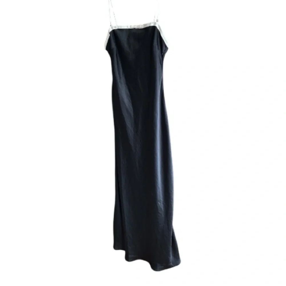 ABERCROMBIE & FITCH Julia Slip Strapless‎ Bow Detail Maxi Dress Satin MP